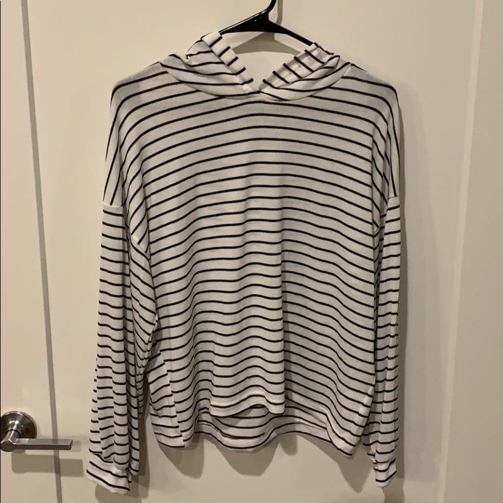 Striped light weight sweater hoodie